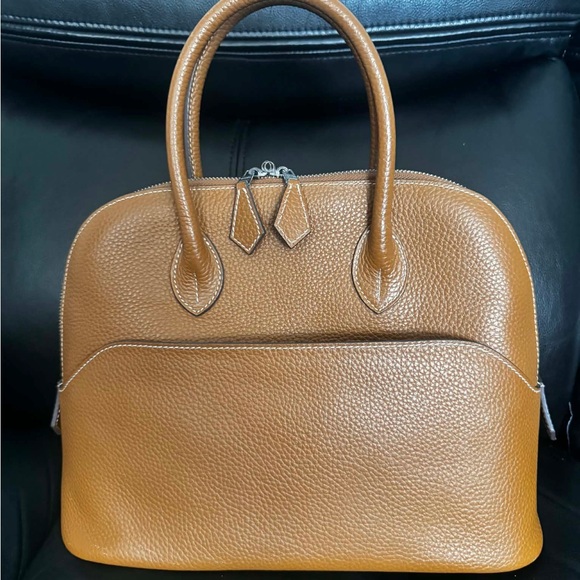 Hermes Handbags - VINTAGE Bolide Hermes Tan Leather Satchel